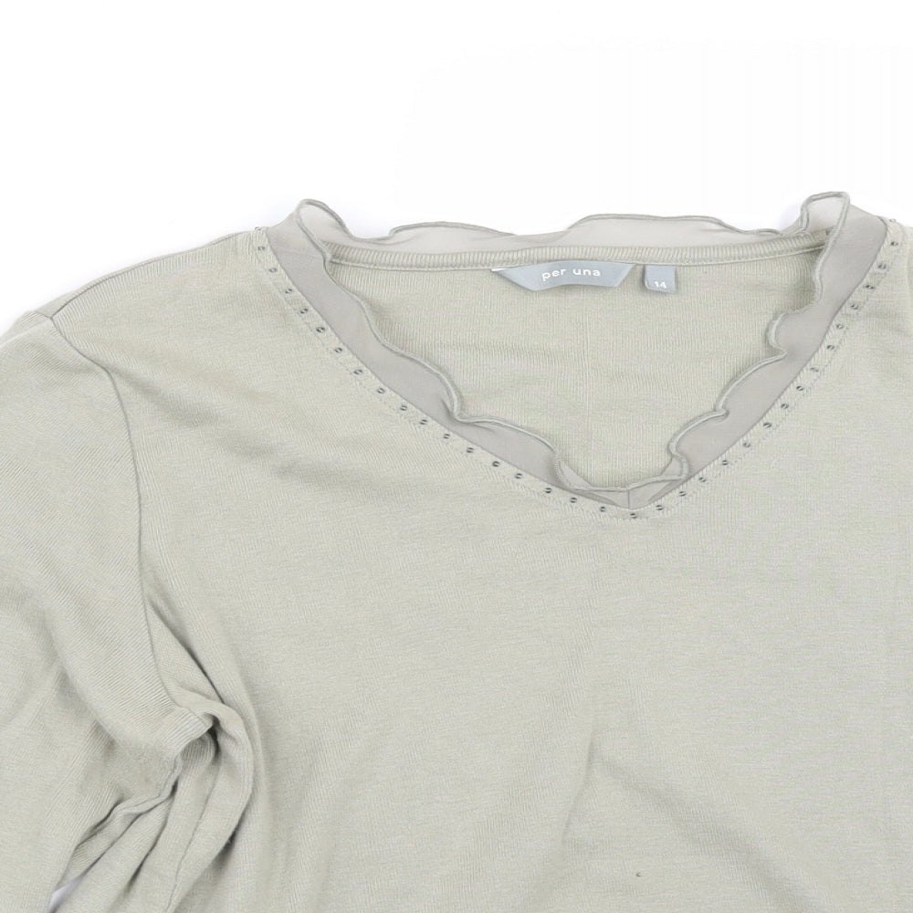 Per Una Womens Green   Basic T-Shirt Size 14