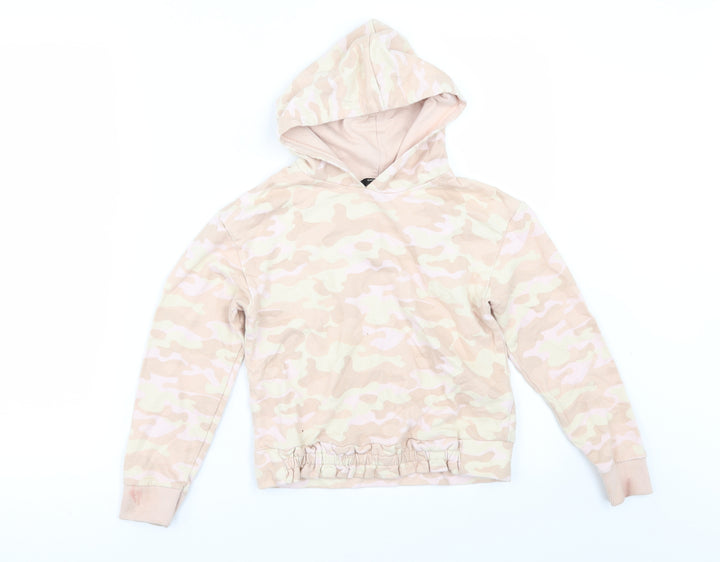 George Girls Beige Camouflage  Pullover Hoodie Size 6-7 Years
