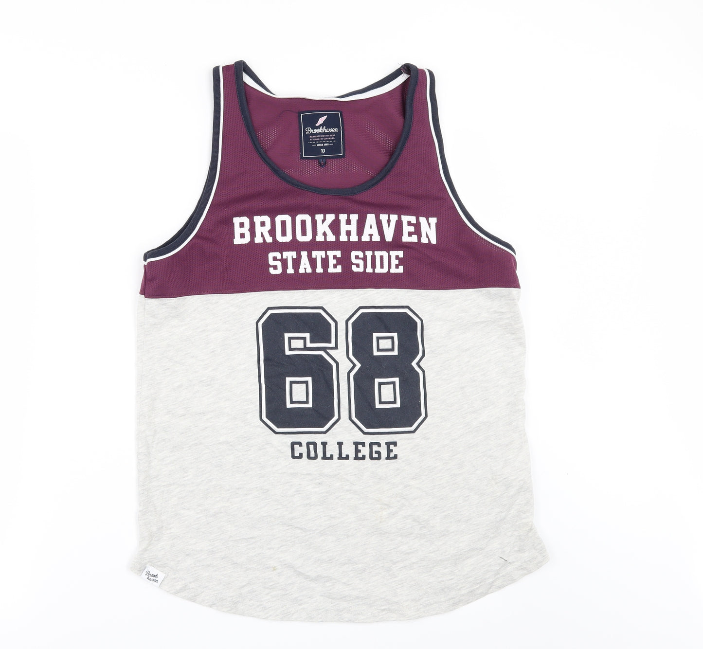 Brook Haven Womens Grey   Basic T-Shirt Size 10  - vest top