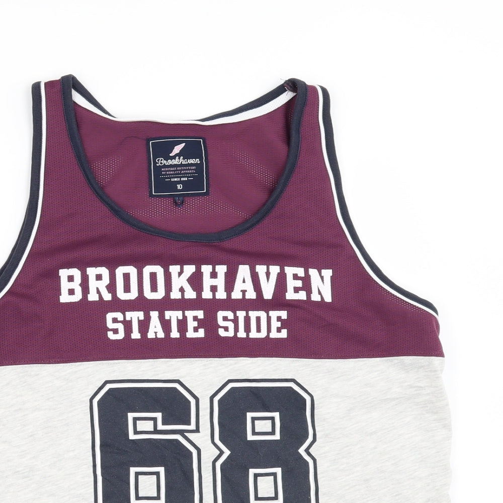 Brook Haven Womens Grey   Basic T-Shirt Size 10  - vest top