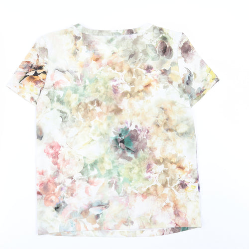 Villa Womens Beige Floral  Basic T-Shirt Size XS