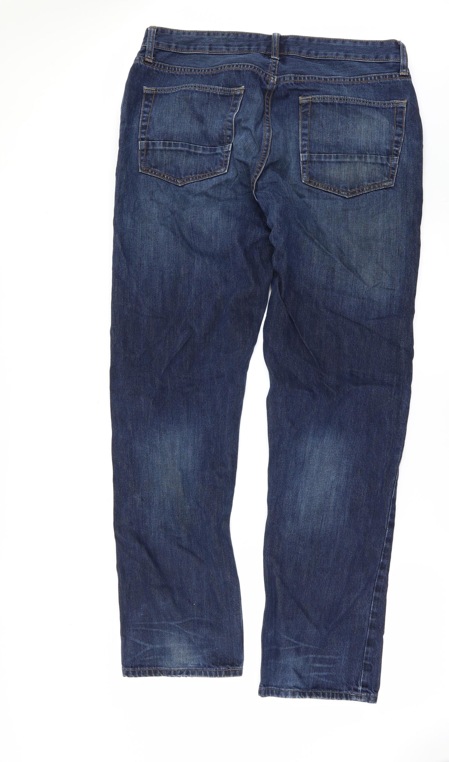 PRMDNM89 Mens Blue  Denim Straight Jeans Size 36 in L32 in