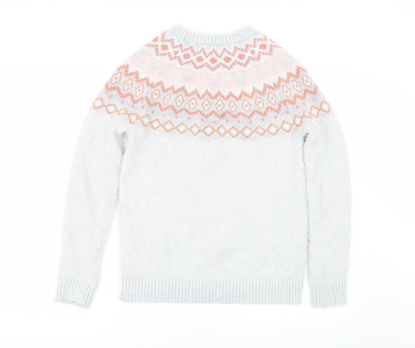 Nutmeg Womens Grey   Pullover Jumper Size 10  - fluffy