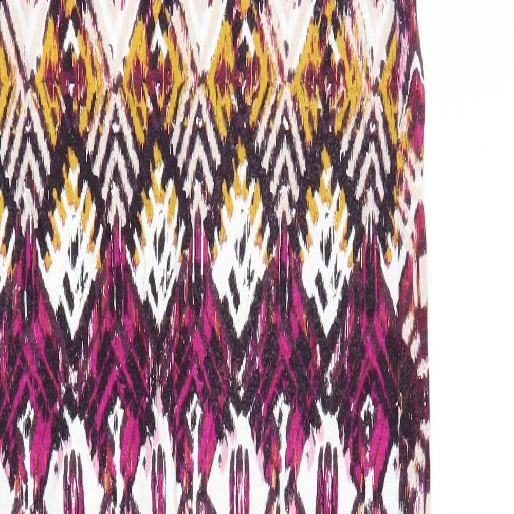 New Look Womens Multicoloured Geometric  Maxi Skirt Size 8