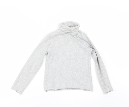 Front view of Marks & Spencer girls’ grey jumper, size 7-8, years