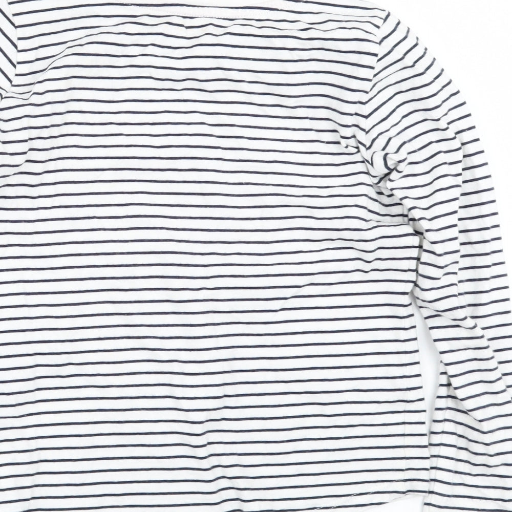 Nutmeg Girls White Striped  Basic T-Shirt Size 7-8 Years