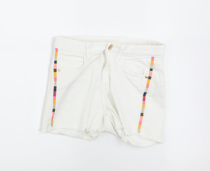 H&M Girls White   Hot Pants Shorts Size 10 Years