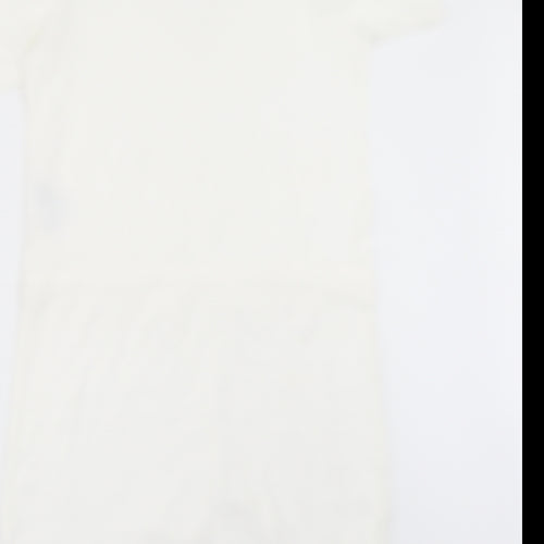 VERO MODA Womens White   T-Shirt Dress  Size XS  - Drawstring waist