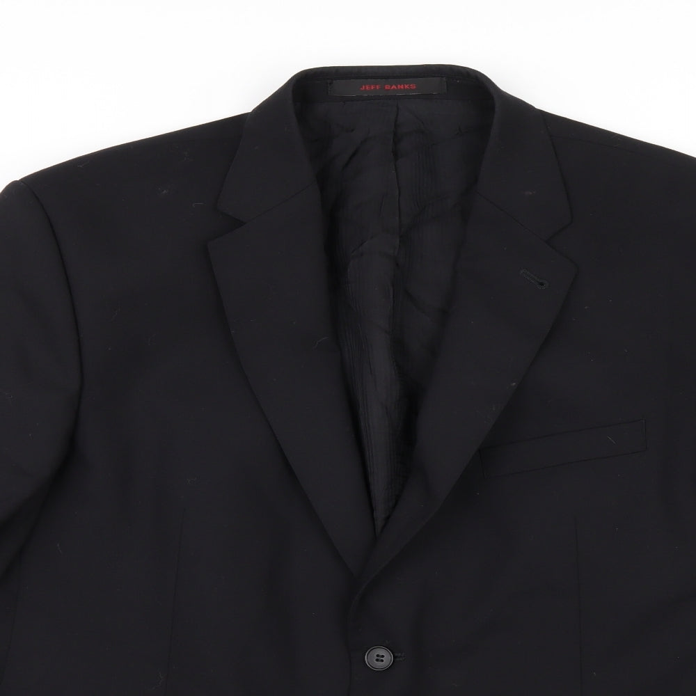 Jeff Banks Mens Black   Jacket Suit Size 42