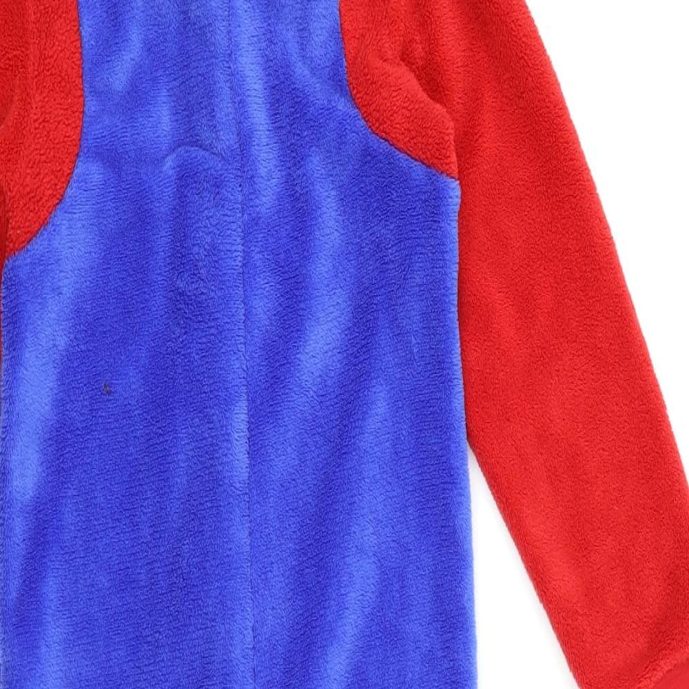 Primark Boys Blue Solid Fleece  One Piece Size 7-8 Years  - Super Mario