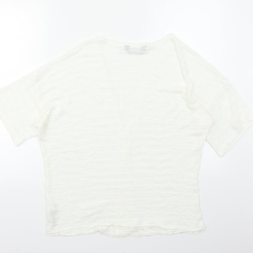 Dorothy Perkins Womens White   Cardigan Jumper Size M