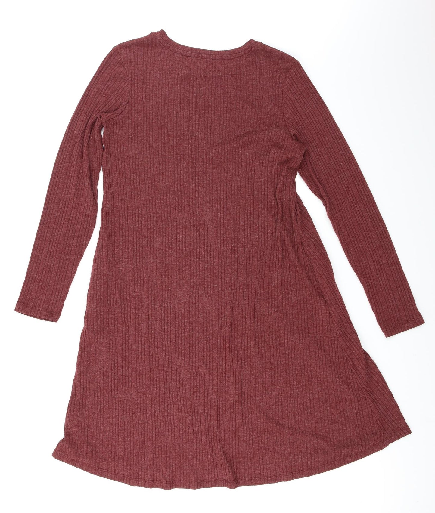 M&S Collection Womens Purple  Knit Jumper Dress  Size 12  - Ribbed