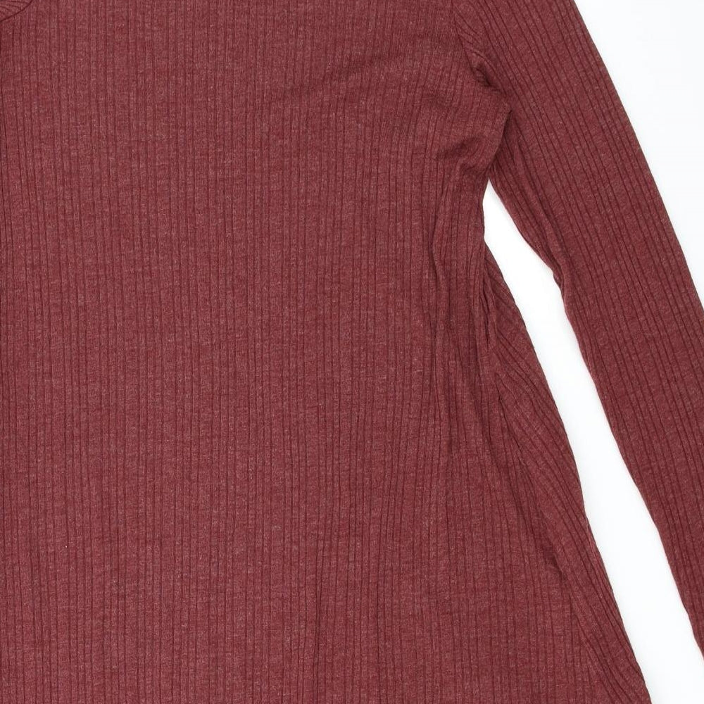 M&S Collection Womens Purple  Knit Jumper Dress  Size 12  - Ribbed