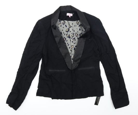 Front view of Butterfly women’s black jacket blazer, size UK 10