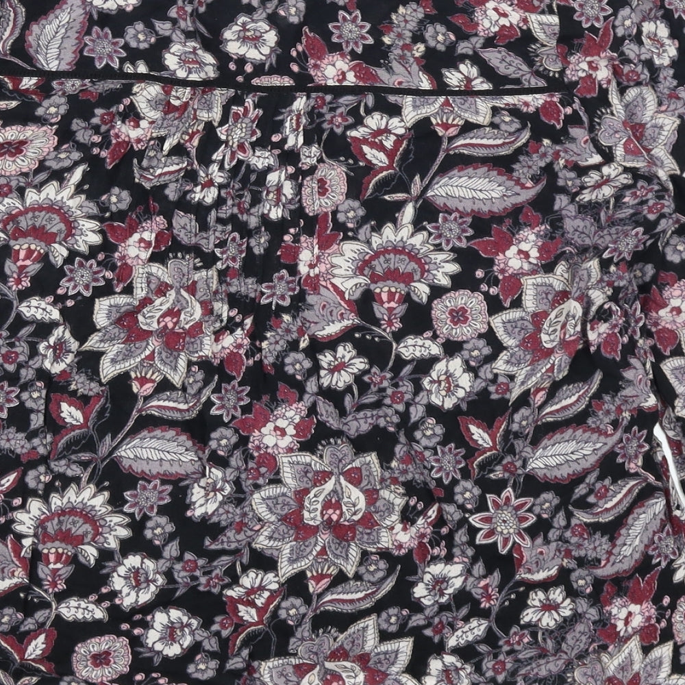 M&Co Womens Black Paisley  Basic Blouse Size 12