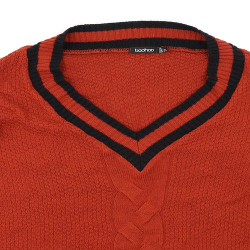 Boohoo Womens Orange   Pullover Jumper Size 18