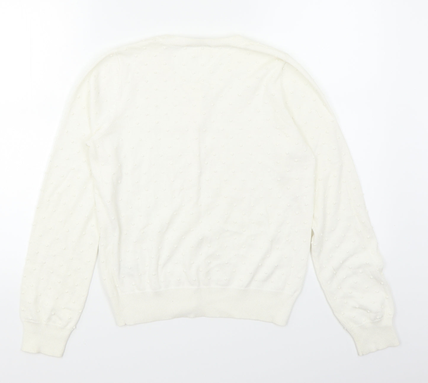 TU Womens White Polka Dot  Cardigan Jumper Size 8