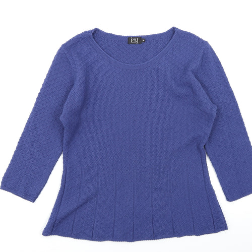 Ivy Womens Blue  Knit Basic T-Shirt Size M