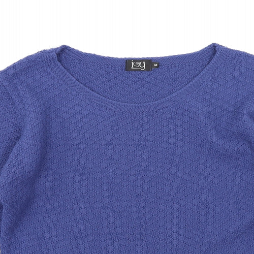 Ivy Womens Blue  Knit Basic T-Shirt Size M