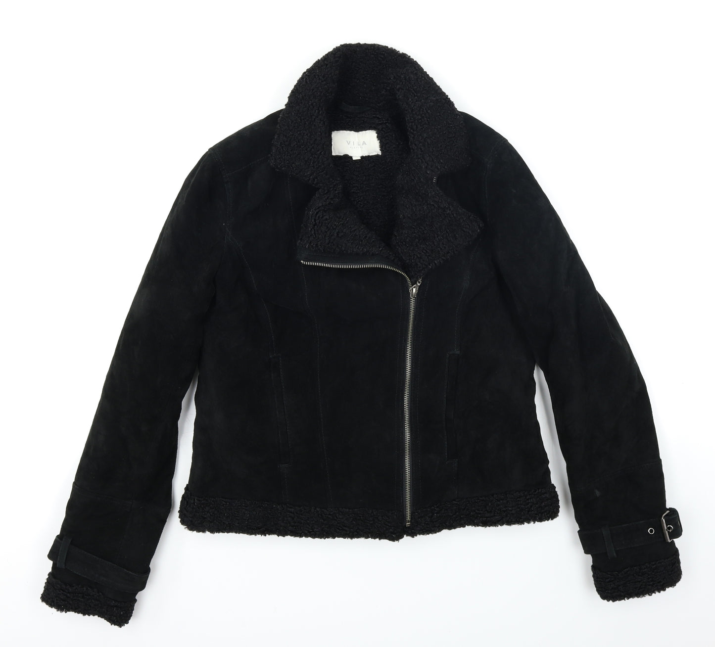 VILA Womens Black   Biker Coat Size 10