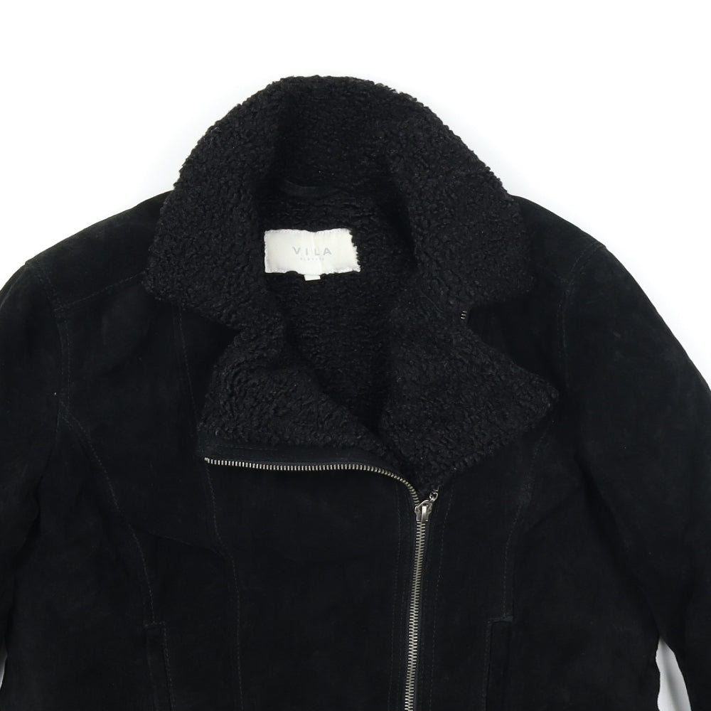 VILA Womens Black   Biker Coat Size 10
