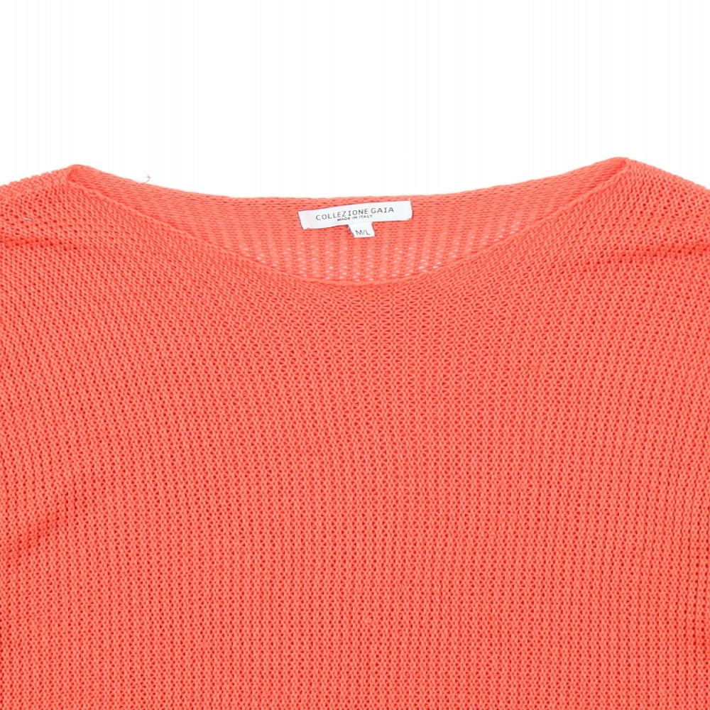Collezione Gaia Womens Orange   Pullover Jumper Size M