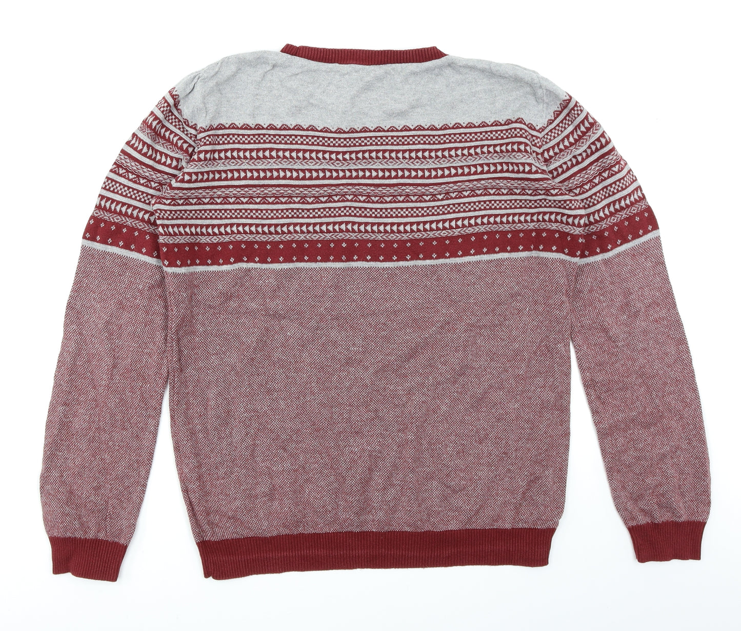 George Boys Red Fair Isle  Pullover Jumper Size 13-14 Years