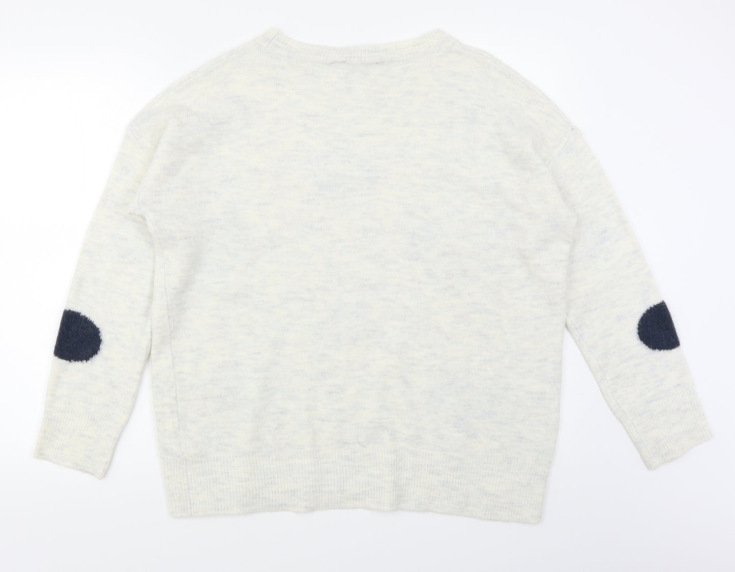 Bonmarché Womens White Polka Dot  Pullover Jumper Size 12