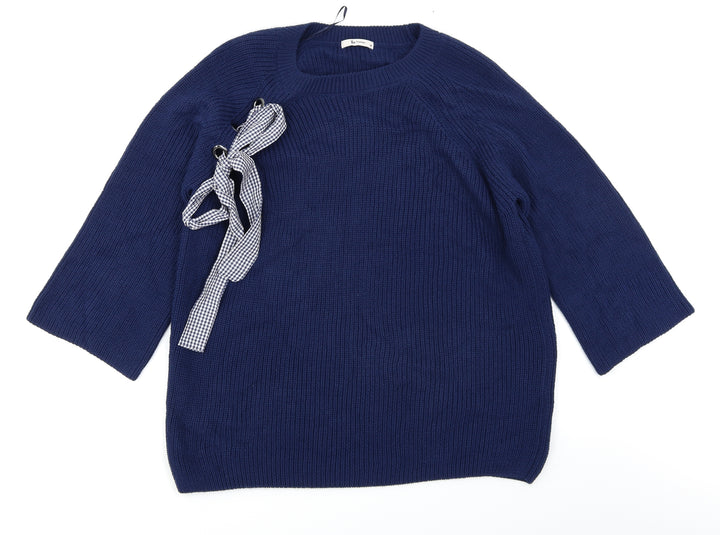 TU Womens Blue Knit Pullover Jumper Size 14
