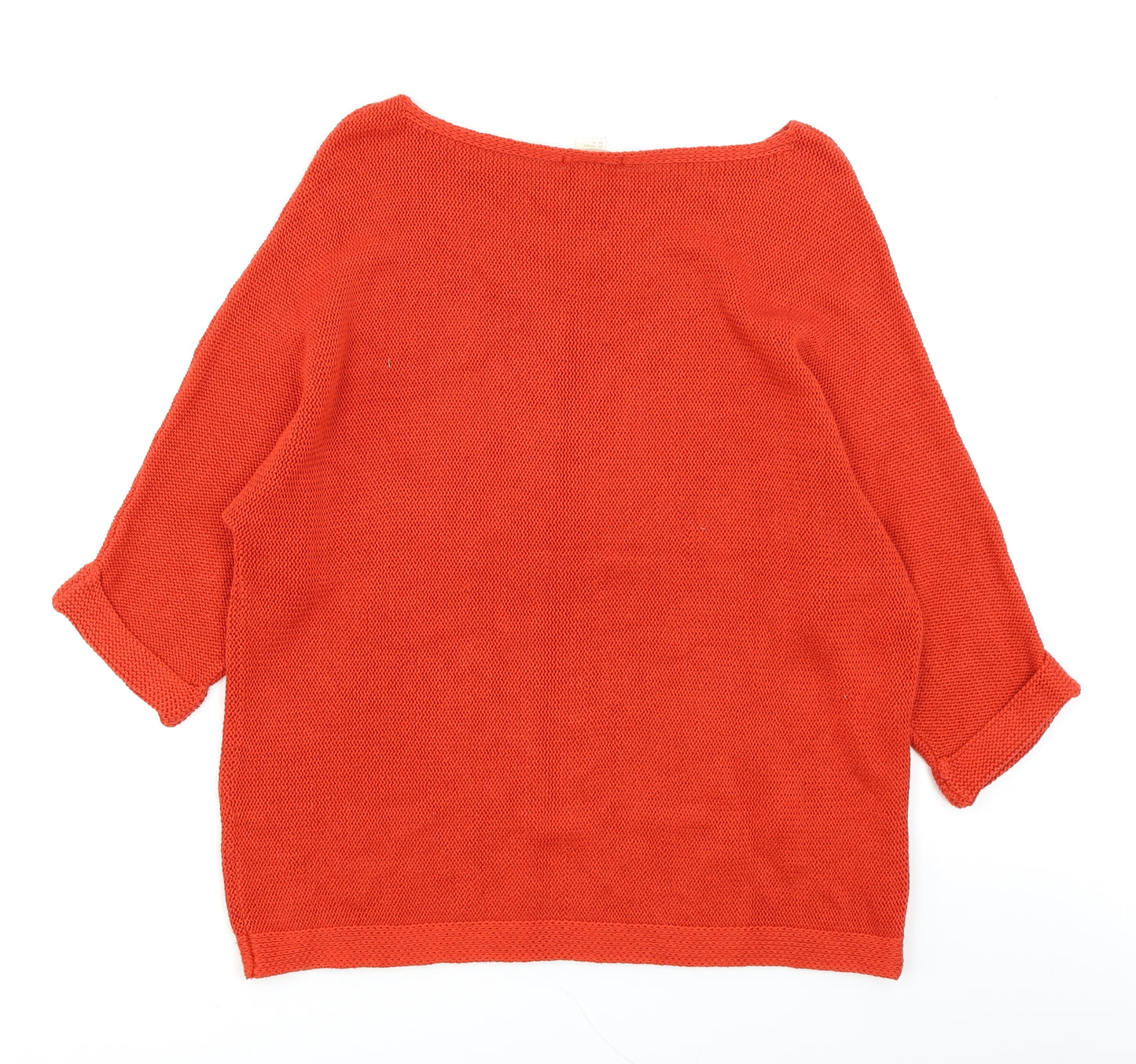 H&M Womens Orange  Knit Pullover Jumper Size M
