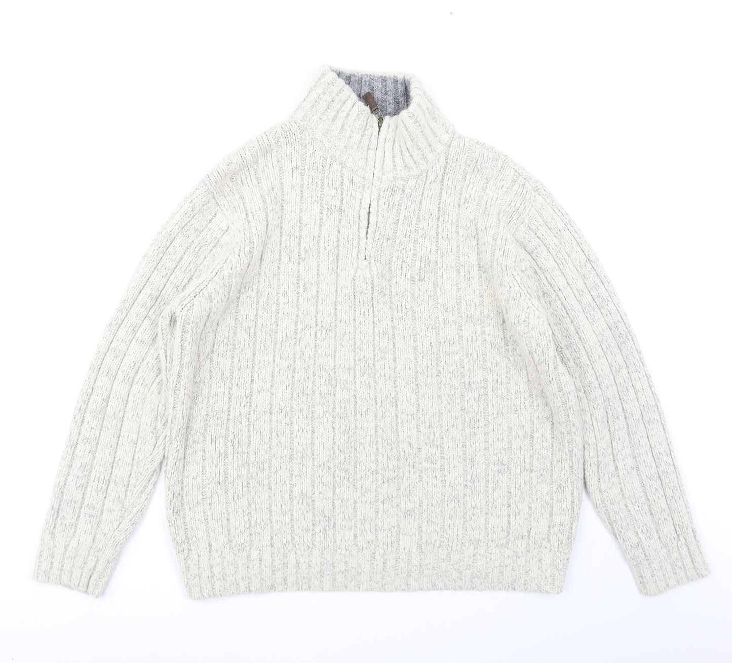 North Coast Mens White  Knit Pullover Jumper Size L