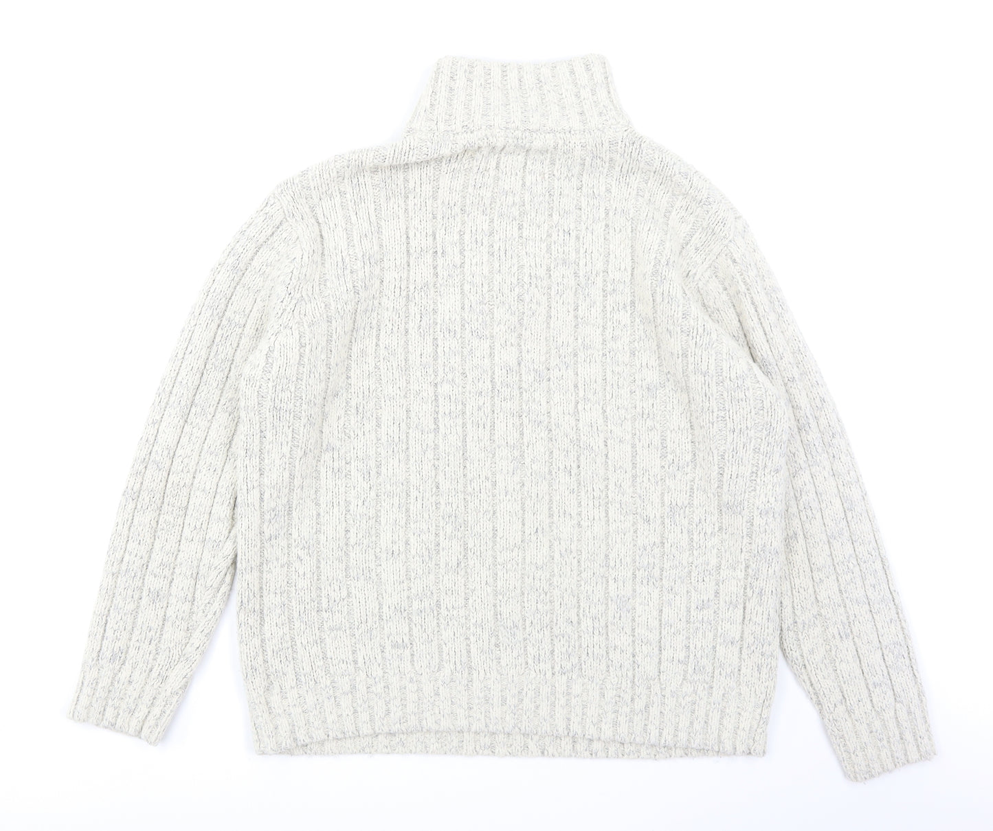 North Coast Mens White  Knit Pullover Jumper Size L