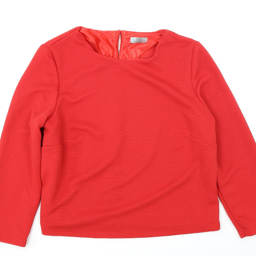 F&F Womens Red   Basic Blouse Size 12  - Ribbed