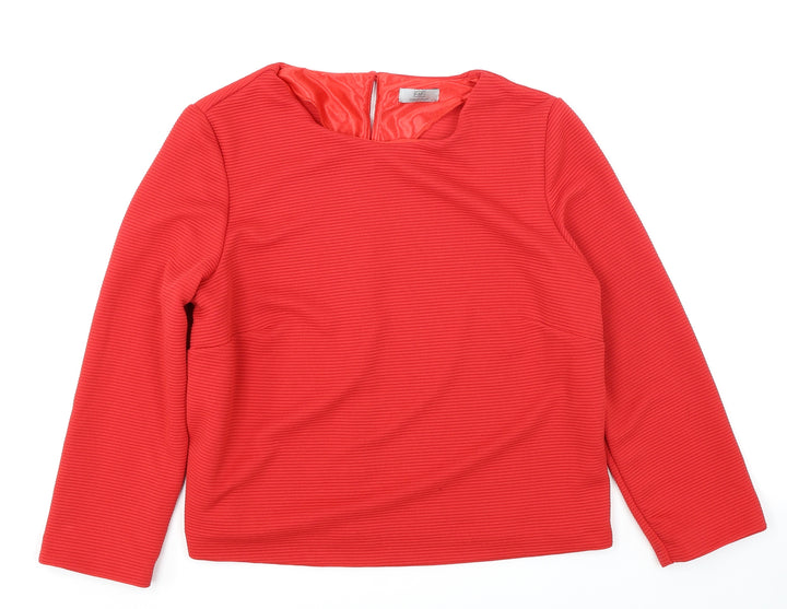 F&F Womens Red Basic Blouse Size 12 - Ribbed