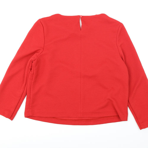 F&F Womens Red   Basic Blouse Size 12  - Ribbed