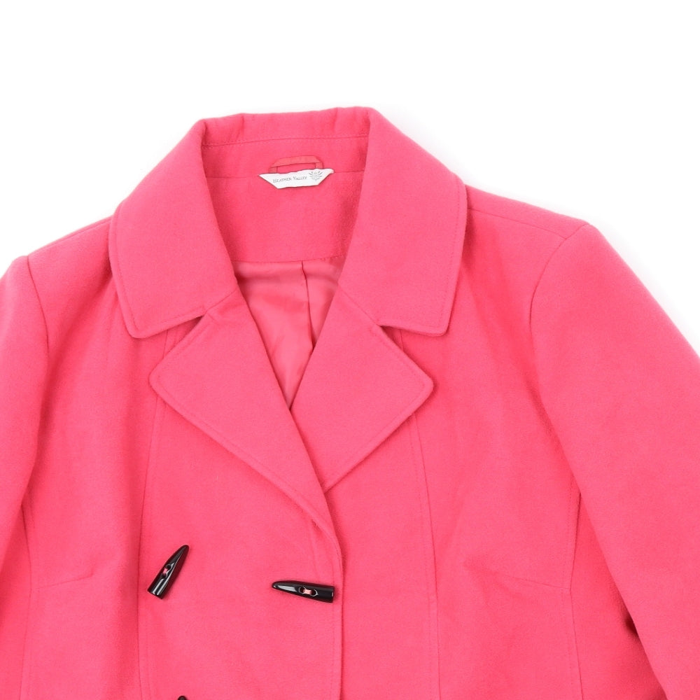 Heather Valley Womens Pink   Pea Coat Coat Size 22