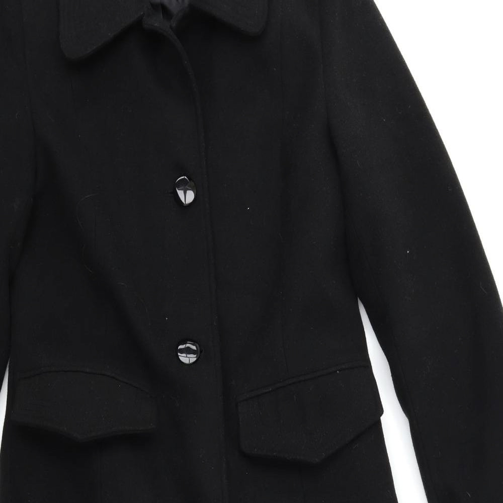 EWM Womens Black   Overcoat Coat Size 10
