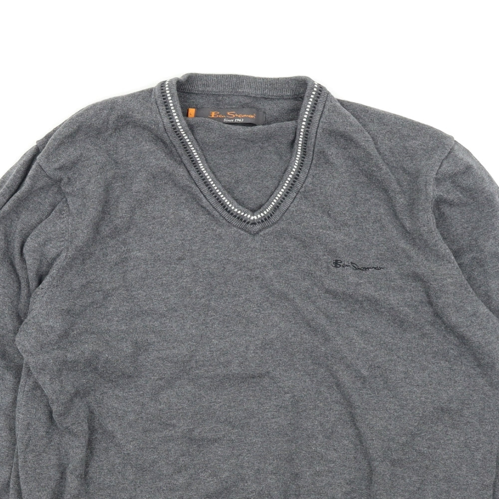Ben Sherman Mens Grey   Pullover Jumper Size L