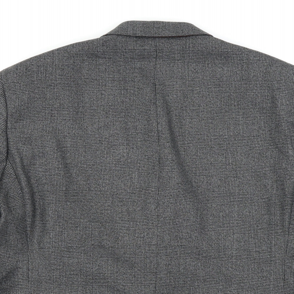 Taylor & Wright Mens Grey Plaid  Jacket Blazer Size 46
