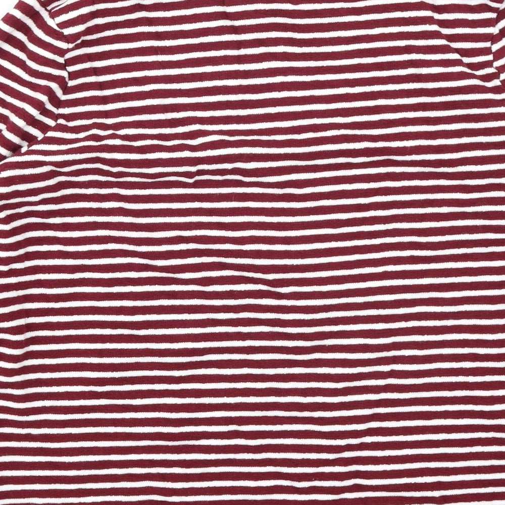 M&S Collection Womens Red Striped  Basic T-Shirt Size 10