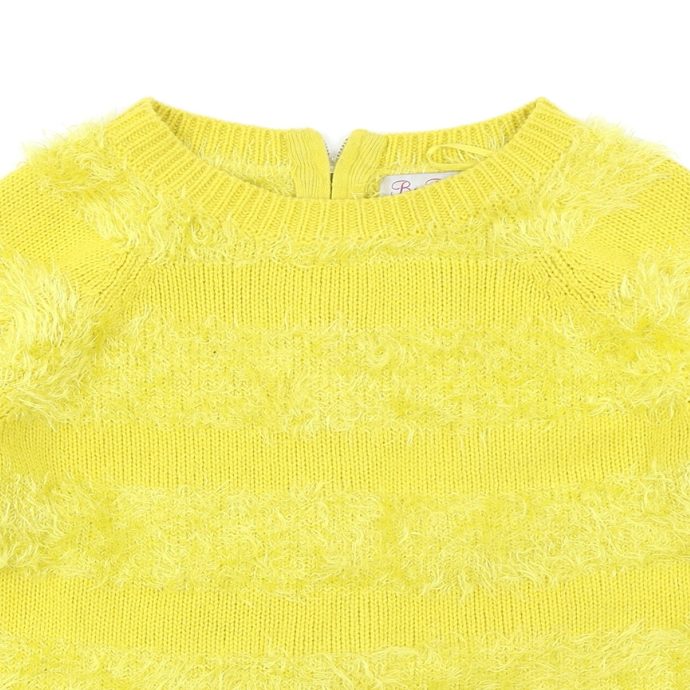 Be Beau Womens Yellow Striped  Pullover Jumper Size 8
