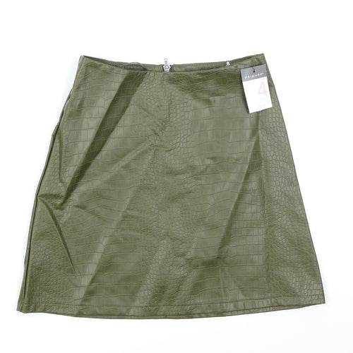 Primark Womens Green Animal Print  A-Line Skirt Size 4