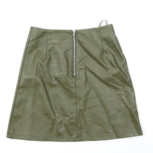Primark Womens Green Animal Print  A-Line Skirt Size 4