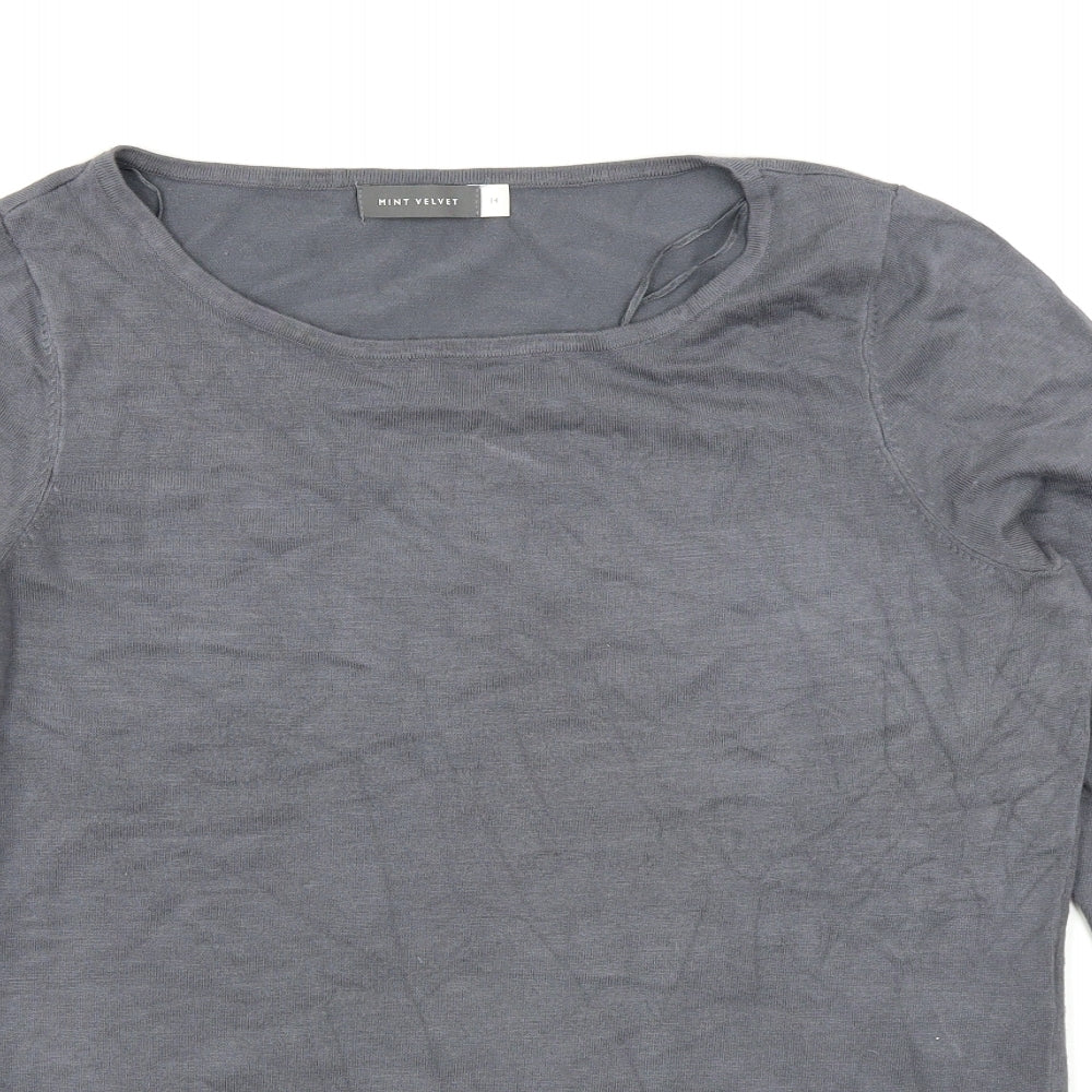 Mint Velvet Womens Grey   Basic T-Shirt Size 14