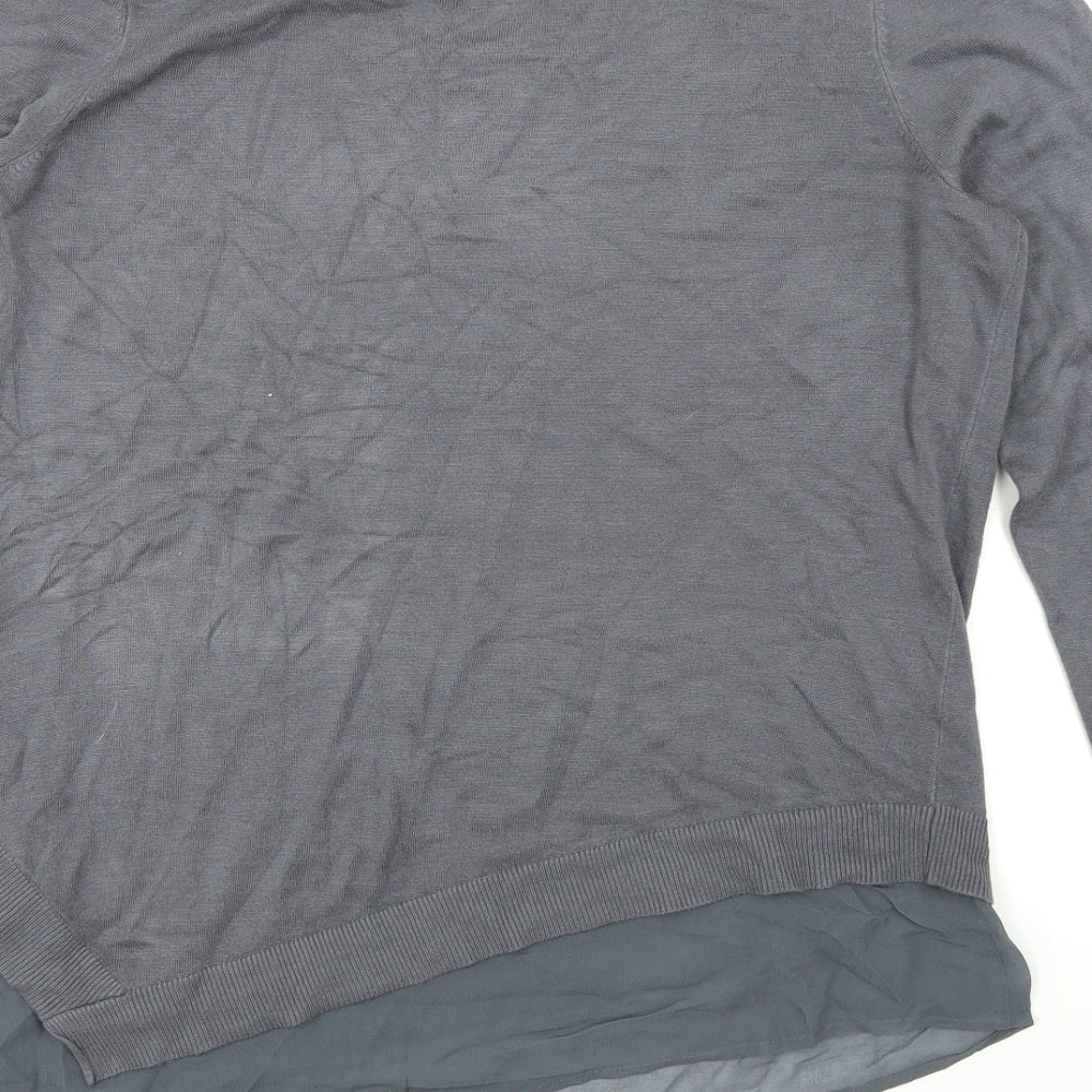 Mint Velvet Womens Grey   Basic T-Shirt Size 14