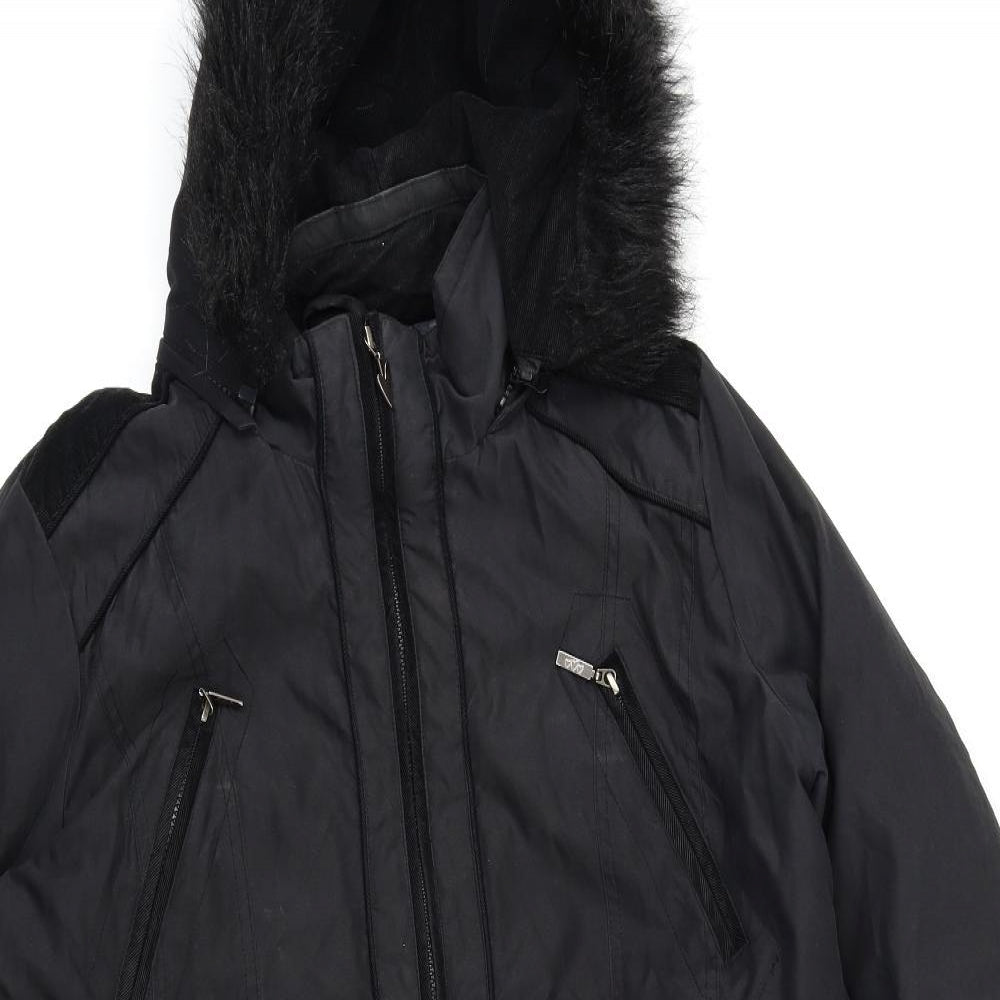Per Una Womens Black   Parka Coat Size L