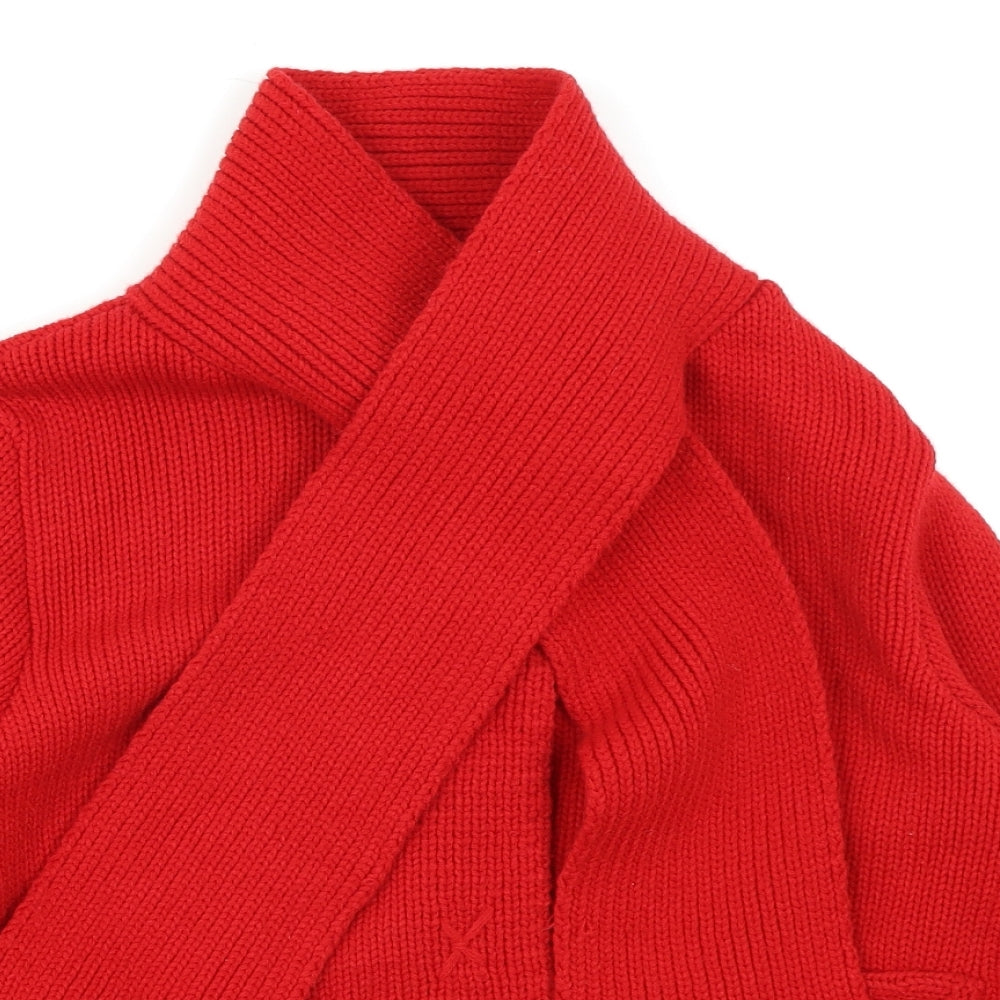 George Womens Red   Cardigan Jumper Size 18  - Attached Scarf