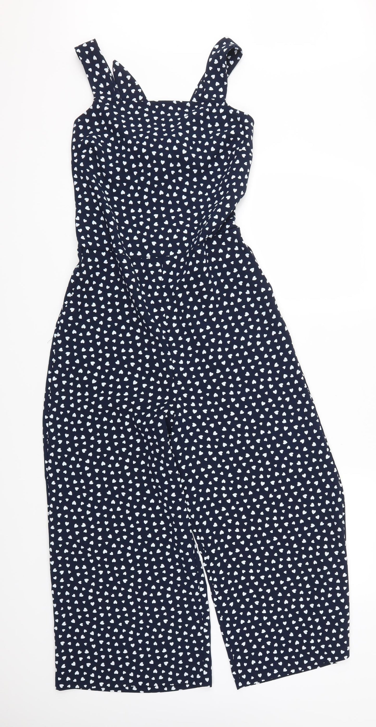 NEXT Womens Blue Polka Dot  Jumpsuit One-Piece Size 8 L21 in
