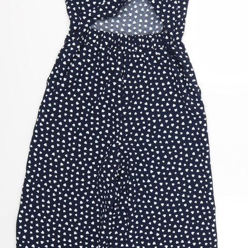 NEXT Womens Blue Polka Dot  Jumpsuit One-Piece Size 8 L21 in