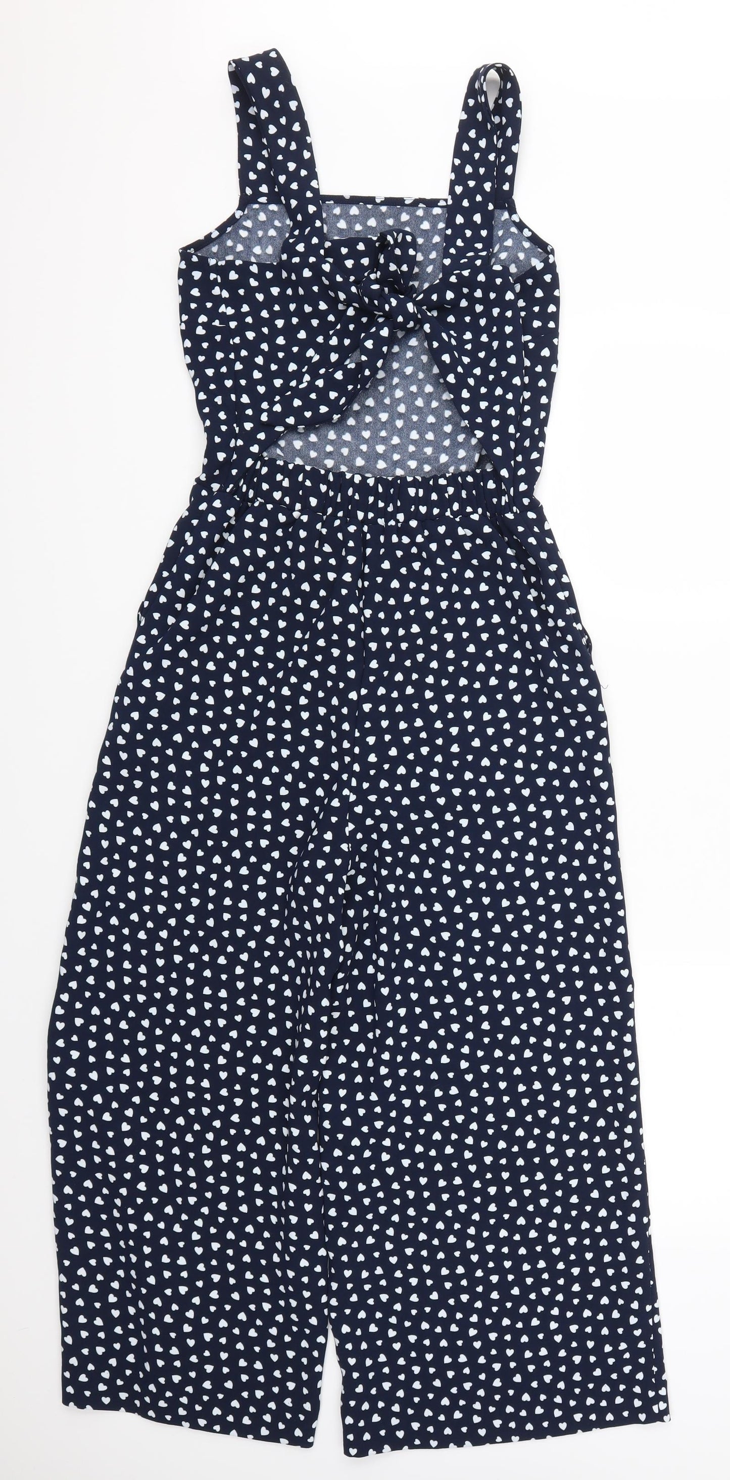 NEXT Womens Blue Polka Dot  Jumpsuit One-Piece Size 8 L21 in